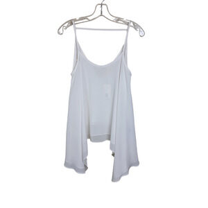 NWT Izzy & Lola Shark Bite Hem Blouse Top Spaghetti Strap Scoop Neck Small